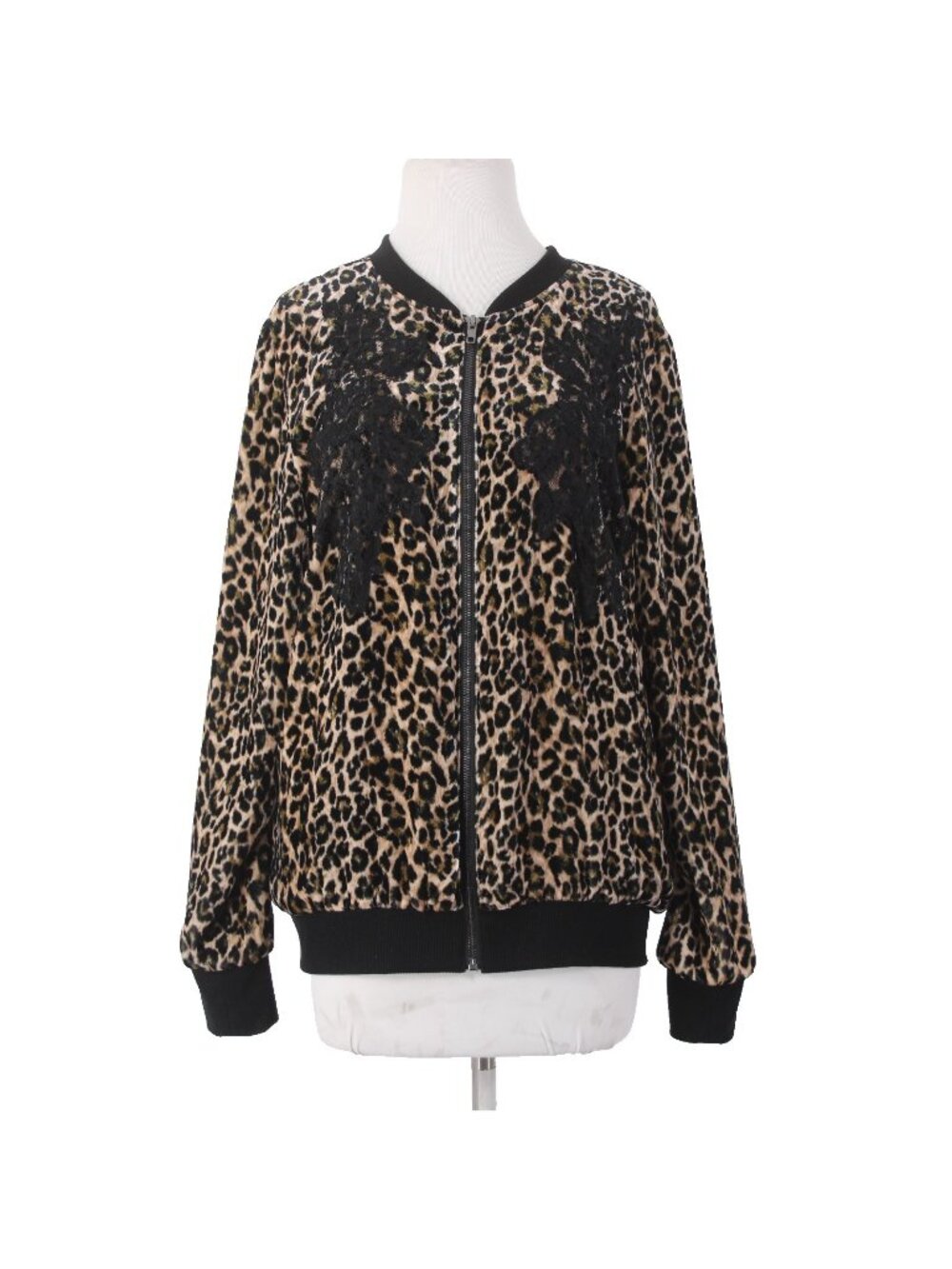Gold Hawk Jacket Sz M Black Brown Animal Print Velour Rayon Silk Jacket